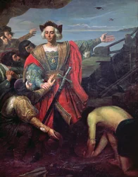 Arrivée de Cristóbal Colón en Amérique